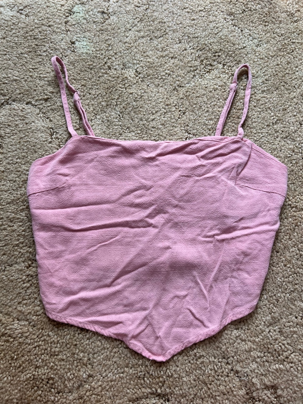 Le Lis Pink Cropped Cami Tank Top:S